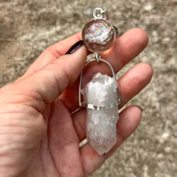 The Veil of Remembering — A Return to the Hidden Realms  Rainbow Smokey Quartz with Fjällkvarts