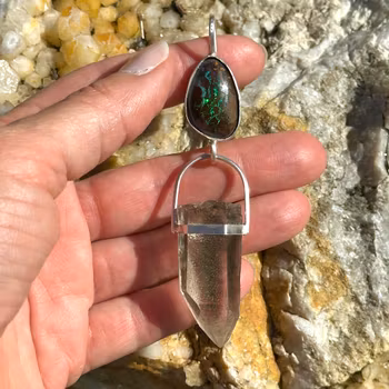 Boulder Opal with Lodolite The Rainbow Serpent — Keeper of the Living Gate