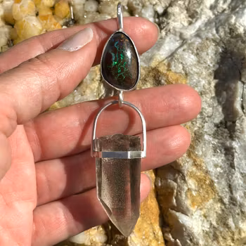 Boulder Opal with Lodolite The Rainbow Serpent — Keeper of the Living Gate