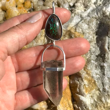 Boulder Opal with Lodolite The Rainbow Serpent — Keeper of the Living Gate