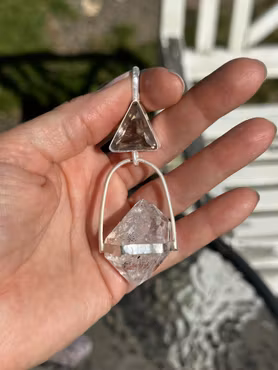 A Return to the Cosmic Flame- Rutilated Smokey Quartz from the North with Herkimer Diamond
