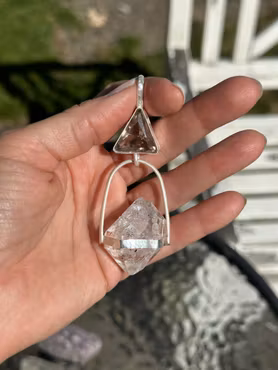 A Return to the Cosmic Flame- Rutilated Smokey Quartz from the North with Herkimer Diamond