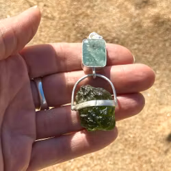 The Gateway to Your New Life  Aquamarine with Moldavite