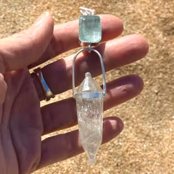 Water Magic- Aquamarine with Fire Horse Vogel Crystal