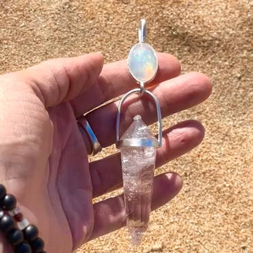 The Isis Gateway of Remembrance  Velo Opal with Large Fire Horse Vogel Crystal