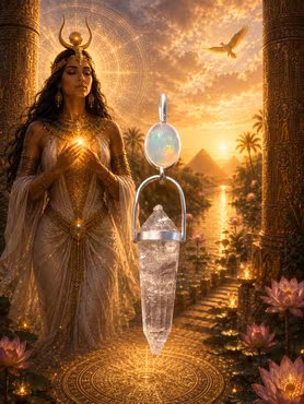 The Isis Gateway of Remembrance  Velo Opal with Large Fire Horse Vogel Crystal