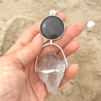 The Weaver Between Worlds- Silver Obsidian with Super Seven