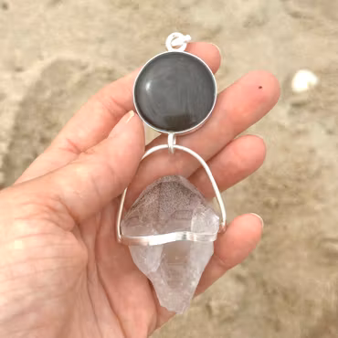 The Weaver Between Worlds- Silver Obsidian with Super Seven