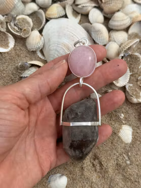 Embodiment of Divine Love- Morganite with a Very Special Smokey Quartz from Norway