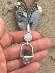 Awakening the Light of the Priestess Within- Rainbow Moonstone with Herkimer Diamond