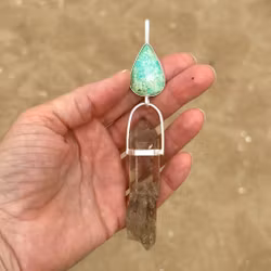 The Frequency of Divine Freedom- Turquoise with Naturally Double-Terminated Rutilated Quartz