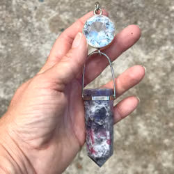 Light portal of the new sacred feminine  Clear Quartz light portal with Tourmaline in Lepidolite
