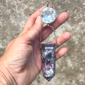 Light portal of the new sacred feminine  Clear Quartz light portal with Tourmaline in Lepidolite