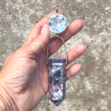 Light portal of the new sacred feminine  Clear Quartz light portal with Tourmaline in Lepidolite