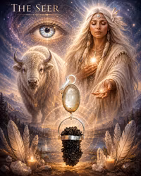 The Seer White Sapphire with Prophecy Stone