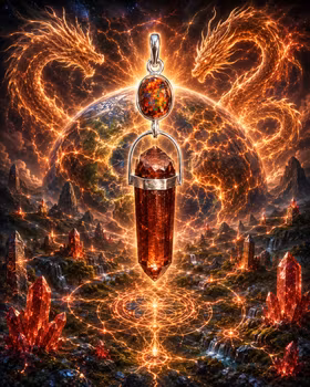 Earth Power- Fire Opal with Red Quartz