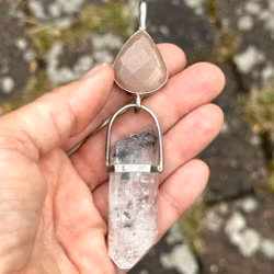 Sacred Feminine - High Priestess, Natural Moonstone with Himalayan Quartz