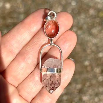 Mary Magdalene – The Builder of the New Earth  Pink Tourmaline with Brandenberg Amethyst