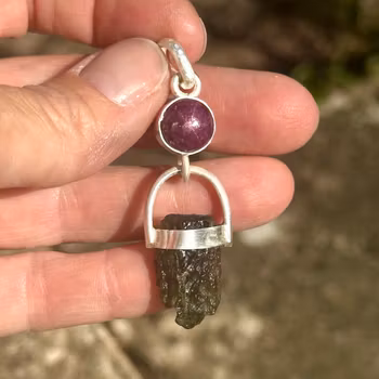 For the Woman Who Changes the Timeline -  Star Ruby with Moldavite