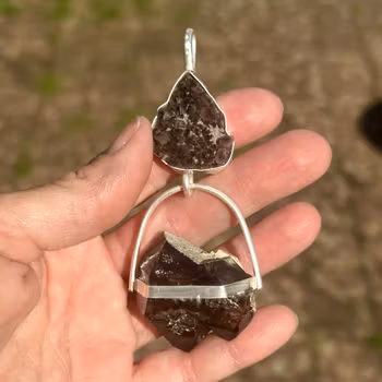 The Eyes That See Beyond - Black Amethyst from Sweden with double pointed Black Herkimer