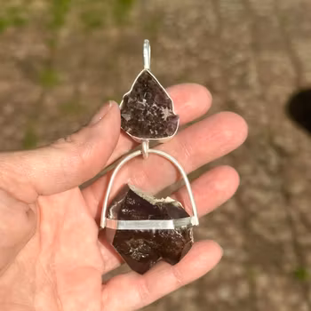 The Eyes That See Beyond - Black Amethyst from Sweden with double pointed Black Herkimer