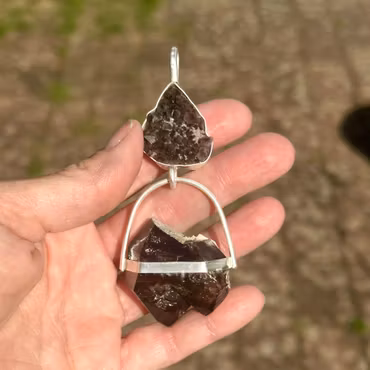 The Eyes That See Beyond - Black Amethyst from Sweden with double pointed Black Herkimer