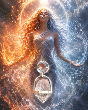 Return of the new feminine life force - Clear Quartz Light Portal with Brandenberg Enhydro