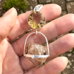 The Light That Changes Everything- Citrine with Double-Terminated Enhydro Skeletal Quartz from the Himalayas