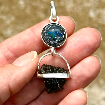 When the Dragon Answers Your Call - Galaxy Opal with Moldavite