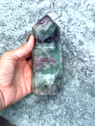 Purple and green Flourite tower