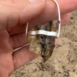 Dragon of Abundance  Green Amethyst with a very special Libyan Tektite