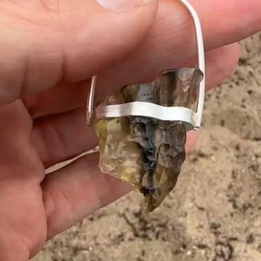 Dragon of Abundance  Green Amethyst with a very special Libyan Tektite