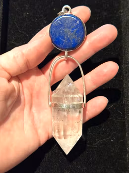 The voice of Hathor – Keeper of the sacred codes - Lapis Lazuli with clear Quartz Vogel Crystal