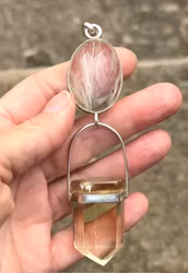 Guardian of the New Earth  White Rutilated Faceted Quartz with Rainbow Citrine  The Council of White Light - The Sacred Threshold of the New Earth
