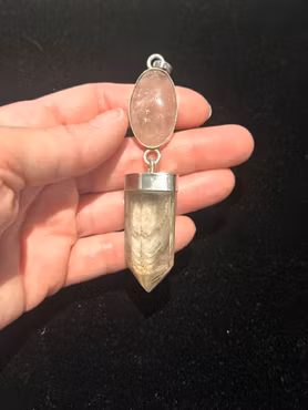 The Goddess of the Golden Harvest - Rose Quartz with White Phantom Lodolite