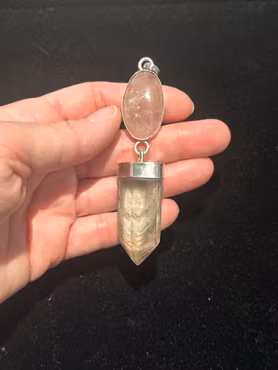 The Goddess of the Golden Harvest - Rose Quartz with White Phantom Lodolite
