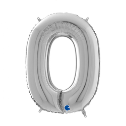 Sifferballonger Folie Silver 100cm