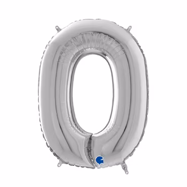 Sifferballonger Folie Silver 100cm