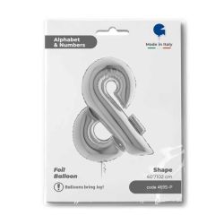 Teckenballong Folie & Silver 100cm