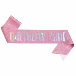 Ordensband "Birthday Girl" Glitter Guld med Svart text