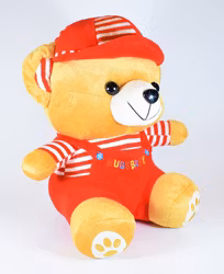 Nalle Hugsbaby Röd & Vit Tröja, 32 cm