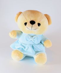 Nalle med Rosett Babyblå 20 cm