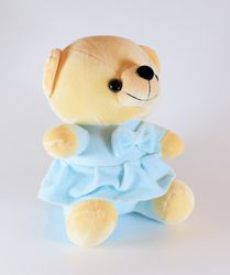 Nalle med Rosett Babyblå 20 cm
