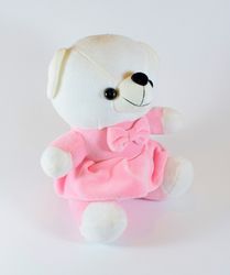 Nalle med Rosett Babyrosa 20 cm