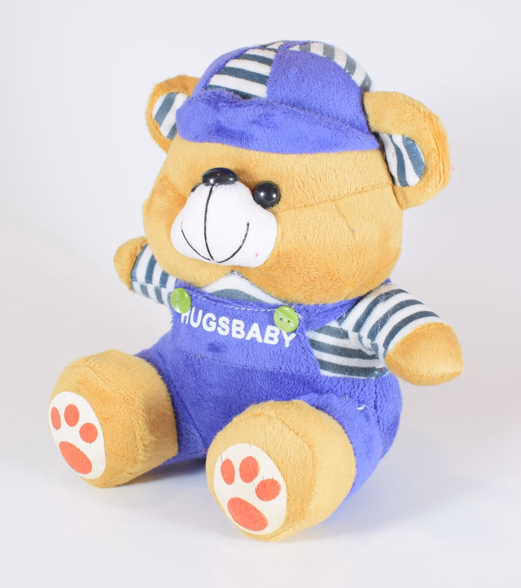 Nalle Hugsbaby Mörk Blå & Vit / Mörk Grön Tröja, 18 cm
