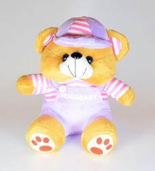 Nalle Hugsbaby Ljuslila & Vit / Rosa Tröja, 18 cm