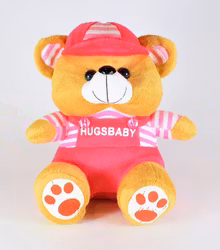 Nalle Hugsbaby Rosa & Vit / Rosa Tröja, 18 cm