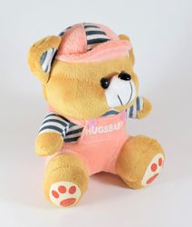 Nalle Hugsbaby Ljusrosa & Vit / Grön Tröja, 18 cm