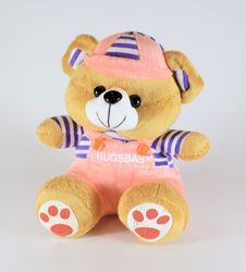 Nalle Hugsbaby Ljusrosa & Vit / Lila Tröja, 18 cm