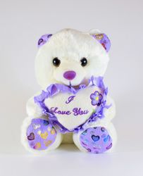 Vit Nalle med Hjärta 20cm